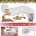 Hollowfly Christmas Cat Bed Tunnel 3ft x 3ft x 9.8in Under Tree Cat Donut Tunnels for Indoor Kittens Xmas Winter Plush Peekaboo Cave Toy Collapsible 3 Way for Small Kitty(Fluffy)