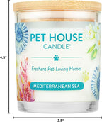 Pet House Scented Candles, 100% Plant-Based, Long Lasting Candle with a 60 Hour Burn Time, Made for Pet Odors - Mediterranean Sea
