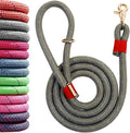 Nylon Rope Dog Leash, Silver Grey, 5 FT - 3/5" | Reflective, Handmade Braided, Heavy Duty, For Medium Large Dogs