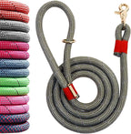 Nylon Rope Dog Leash, Silver Grey, 5 FT - 3/5" | Reflective, Handmade Braided, Heavy Duty, For Medium Large Dogs