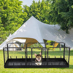 PJYuCien Rectangle Playpen Bottom Pad for 24'' Width 8 Panel Pen, Black | Protect Floor, Easy to Move and Clean, Perfect for Puppy, Duck, and Other Small Animals, Hook Connect