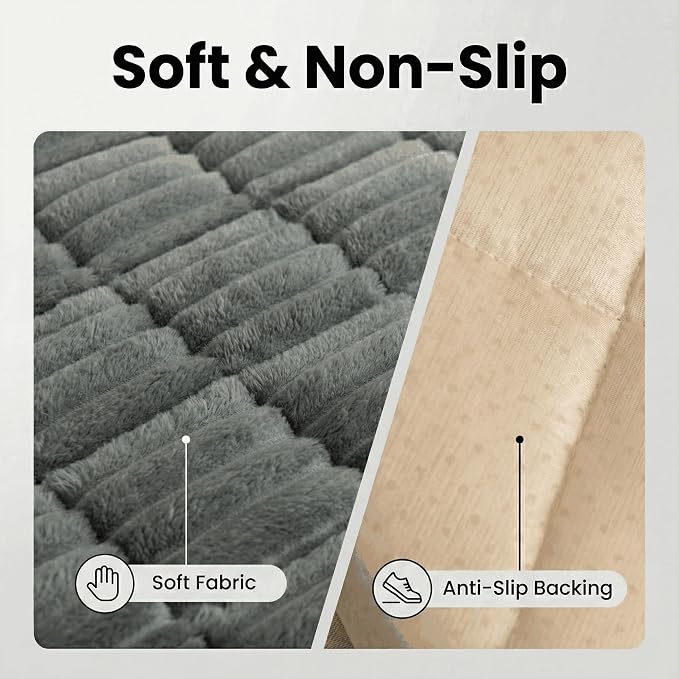 Non-Slip Sectional Couch Covers, Washable Pet Friendly Furniture Protector for Dogs Cats, Soft Thick Slipcover for L-Shaped Sofa (Sold by Piece, Not Set) (Dark Grey, 27.6"x70.5")