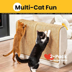 Conlun 2-Pack Cat Scratching Pads, 15.7x23.6in Sisal Wall & Couch Protector | High-density Sisal Mat, No Fraying, Mess-free, Anti-slip Backing, Adhesive Strips for Easy Mounting, Brown