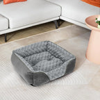 INVENHO Medium Dog Bed Rectangle Washable Orthopedic Soft Calming Sleeping Durable Pet Cuddler with Anti-Slip Bottom