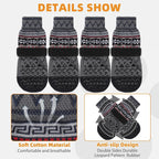 KOOLTAIL Dog Socks to Prevent Licking Paws for Hardwood Floors Anti Slip,Warm Winter Pet Boots&Paw Protector with Grippers,Double Sides Puppy Shoes Booties for Small Medium Large Senior Dogs L