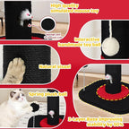 Tall Cat Scratching Post for Indoor Cats,Sisal Scratching Post(Gothic) | Cat Scratch Post with Sisal Ball, Solid Wood Cat Tower with Scratching Post and Cat Toys Mouse Hole, Goth Small Cat Tree