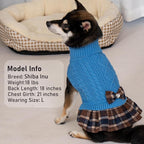 KYEESE Dog Sweater Dress Turtleneck Thick Knit Pullover for Cold Weather | Stretchy Fit, Lightweight & Warm, Cozy Knit Comfort, Cute Bow Accent, Gentle on Sensitive Skin, Comfortable Daily Wear
