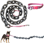 6 Ft Funny Dog Leash - Giant Plastic Chain Leash with Puppy Collar for Small Dogs, Cats, and Puppies - Black Funny Chain Dog Leash