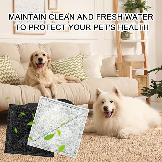 20-Pack Cat Water Fountain Filter Compatible with Petsafe Premier, Ion-X | Fit for Outlast Pumpless, Viva, Premier Cat Water Fountain Stainless Steel, Pet Water Fountain Filters for Dog & Cat
