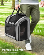 Pecute Cat Backpack with Widened Interior Space, Upgraded Dog Backpack Carrier with Various Ways to Carry, Pet Backpack with Breathable Mesh, Pet Travel Carrier with Soft Padded, Reinforced Support | Breathable Mesh, Reinforced Support, Various Carry W...