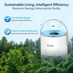 Air Purifiers for Bedroom Home Covers Up to 880 Ft² 1Hr 20dB Sleep Mode | True HEPA Quiet 3-in-1 Air Purifiers Filter, Air Cleaner 360° Intake Remove Dust, Smoke, Pet Dander & Odors, White