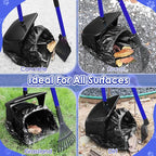 SlowTon Dog Pooper Scooper, 37.4" Long Handle Poop Scoop for Large Dogs | Adjustable, Portable, Non Breakable, with 20 Waste Bags, Swivel Extra Large Bin & Rake & Spade Kit, for Gravel Lawn Grass