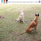 3 Dog Leash - Padded Handle, 360° Swivel Multiple Dog Leash No Tangle, Lead for Medium Large Dogs, Walking & Training Double Dogs (Purple Green)