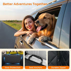 URPOWER Dog Car Seat Cover for Back Seat, Waterproof Hammock for Car & SUV | 600D Oxford, Side Flaps with Zippers, Scratch Resistant, Non-Slip, Easy Install, Machine Washable, Dog Seat Belt Included