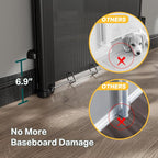 Cumbor 37-55" Retractable Baby Gates for Stairs & Doorways, Indoor Outdoor | Hardware Mounted Mesh Dog & Pet Gate, Easy Walk Through, One-Hand Operation, Anti-Crawl Adjustable Safety Gate for Dog, Black