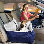 BurgeonNest Dog Car Seat for Small Dogs & Cats Under 25 lbs, Blue
