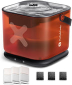 Molly&Cody Cordless Cat Water Fountain, 3L/101oz Pet Fountain Rechargeable Battery with Motion Sensor Separate Tank & Power Base Ultra Quiet Stainless Steel Tray for Cats & Dogs(3 Filters Included)