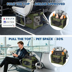 Lekereise Top-Expandable Pet Carrier 18x11x11Inch Delta American United Airline Approved Underseat to 15lbs Stable Car Travel Carriers for Small Dogs Cats with Locking Safety Zippers Anti-Scratch Mesh