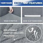 YEMYHOM Couch Cover Latest Jacquard Design High Stretch Extra Large Sofa Covers Pet Dog Cat Proof Oversized Slipcover Non Slip Magic Elastic Furniture Protector (XL Sofa, Light Gray)