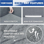 YEMYHOM Couch Cover Latest Jacquard Design High Stretch Sofa Covers for 2 Cushion Couch, Pet Dog Cat Proof Loveseat Slipcover Non Slip Magic Elastic Furniture Protector (Loveseat, Light Gray)
