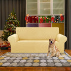 Stretch Loveseat Couch Cover, 2 Cushion Couch Slipcover,Champagne | 1-Piece Washable Sofa Cover Pet Friendly (55"-78") Furniture Protector Soft Jacquard, Elastic Bottom for Dogs & Kids