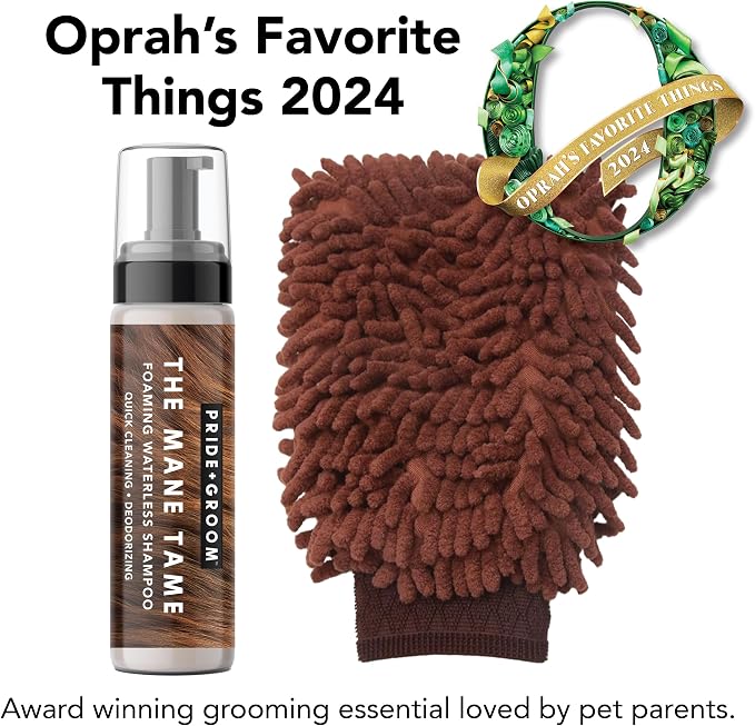 Pride and Groom THE MITT KIT: A Waterless Bath for Dogs - Foaming Dry Shampoo and a Pet Sensitive Glove for a Rinse Free Cleanse and to Eliminate Odor