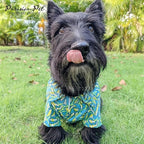 Parisian Pet Tribal Leaves Dog Shirt - Cotton Clothes for Large Dogs - Stylish Tropical Dog Outfit - Lightweight and Soft Puppy Clothes - Trendy Tshirts for Dogs - Comfortable Summer Camp Pet Apparel