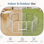 DUMOS Dog Playpen Indoor, Metal 32 Inch 2 Panels Foldable Pet Fence with Door, Outdoor Small Medium Large Dog Puppy Portable Exercise Play Pen for RV Camping, Trips, Play Yard