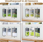 Adjustable Cat Door for Window, 23"-28" Quick Install | 4 Locking Modes Keeps Pets in/Out, Window Insert Design, Magnetic Closure, Weatherproof Aluminum Frame, Durable & Safe