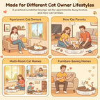PatiencET 2-in-1 Oval Cat Scratcher Bed, Cardboard Lounger Scratch Bowl | Pad for Indoor Cats and Kittens, Corrugated Kitty Scratching Board, Durable Furniture Protector