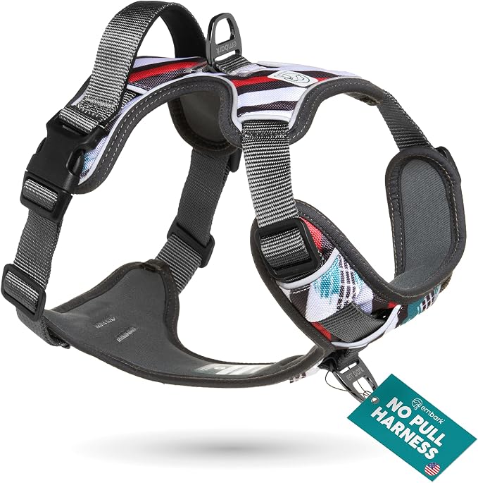 Embark Adventure Medium Dog Harness – No-Pull, Reflective Trim, Military-Grade Nylon, Front Clip with Gel-Lined Handle