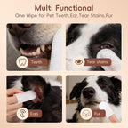 Dog Finger Cleaning Wipes, 60 Pcs Pet Dental Cleaning Finger Wipes Tooth Brushing Kit for Dogs Cats Plaque Tartar Remove, Dog Healthy Mouth Toothbrush Wipe for Pets Oral Care, Coconut Oil