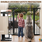 Mumeasy 36" Tall Baby Gate, Walk Through Dog Gate for Stairs & Doorways | Extra tall design, secure pet barrier, one hand operation, easy access, for dogs cats babies toddlers