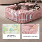 FURTIME Medium Dog Beds for Medium Dogs Washable, Orthopedic Dog Bed, Rectangle Warming Soft Calming Sleeping Puppy Bed Durable Pet Bed with Anti-Slip Bottom