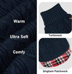 KYEESE Dog Sweater Turtleneck Thick Knit Pullover for Cold Weather | Stretchy Fit, Lightweight & Warm, Cozy Knit Comfort, Classic Plaid Design, Gentle on Sensitive Skin, Comfortable Daily Wear