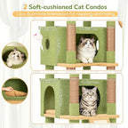 Globlazer Extra Large Heavy Duty Cactus Cat Tree, 80in Sturdy Cat Tree Tower for Multiple Indoor Cats Large Adult with Scratching Posts, 2 Spacious Condos with Padding, 2 Soft Perches, S80C, Green