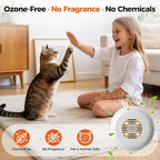 Photocatalytic Cat Litter Box Deodorizer - Ozone-Free Pet Odor Eliminator, Ultra-Quiet Air Purifier for Small Pet Areas, No Chemicals or Fragrances, USB-C Powered
