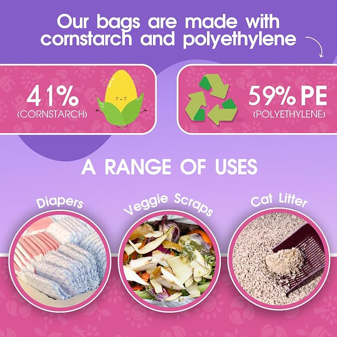 Pet N Pet Dog Poop Bags Rolls, 720 Count, Lavender Scented, Colorful