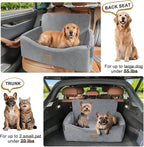JOEJOY Dog Car Seat for Large Medium Sized Dogs Under 55 lbs, Dog Booster Seat for 2 Small Dogs with Detachable Washable Cover, Memory Foam Pet Car Seat with 2 Safety Belts and Storage Pockets