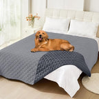 Smiry Waterproof Reversible Dog Bed Cover Pet Blanket | Pet Friendly, Soft Fabric, Washable Dog Blanket for Furniture Bed Couch Sofa, Checkered (82"x82", Grey/Dark Grey)