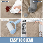 Smiry Waterproof Reversible Pet Couch Covers for Dogs | Pet Friendly, Soft Fabric, Washable Sofa Furniture Protector for Dogs Cat Kids, Checkered (30"x70", Taupe/Taupe)