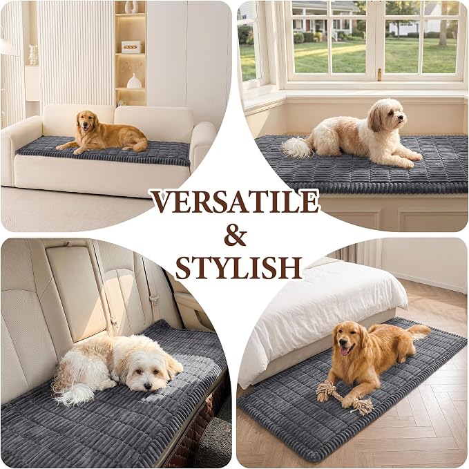 Couch Cover for Dogs, Washable Pet Sofa Covers for 3 Cushion Couch | Non Slip Dog Couch Covers for Sofa, Furniture Protector Against Fur, Dirt , Pet Friendly, Dark Grey, 27.6" x 70.9"