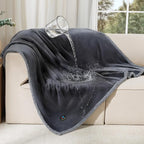 Luciphia Waterproof Pet Blanket, Liquid Pee Proof Dog Blanket for Sofa Bed Couch, Reversible Sherpa Fleece Furniture Protector Cover for Small Medium Large Dogs Cats, Dark Gray Large（65" x 57"） | waterproof pet blanket sherpa fleece reversible couch co...