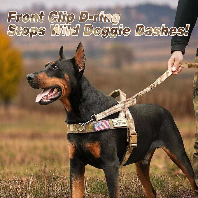 Forestpaw No Pull Dog Harness with Large Handle,Comfortable,XL,Camo Brown | Adjustable Fits Chest 32-39",80-110 lbs,Slip On,Quick Release Buckle,Easy Control,Soft Padded,for Large Dogs Walking Training