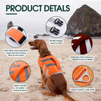 Kuoser Reflective Dog Life Jacket, Dog Life Vest for Swimming Boating | Adjustable Pet Lifejackets, High Flotation Doggie Swimsuit with Rescue Handle for Small Medium Large Dogs