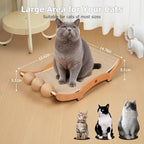 3 in 1 Sisal Cat Scratcher Bed, Solid Pine Cat Scratcher with Balls (Wood) | Extra Large Cat Scratching Post with Hammock, Cat Scratcher for Scratch & Play & Rest, Cat Furniture for Indoor Cats, Kitten