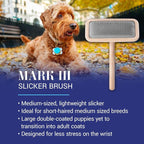 Chris Christensen Mark III Slicker Brush for Dogs, 12mm Pins, Groom Like a Pro, Handcrafted Lightweight Beechwood Ergonomic Handle, Stainless Steel Pins, A5III Medium. Made in Germany.
