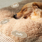 BFPETHOME Dog Bed for Large Dogs, Plush Kennel Pad for Sleeping &Ease Anxiety, Washable Mats with Anti-Slip Bottom - 53 x 36 inch