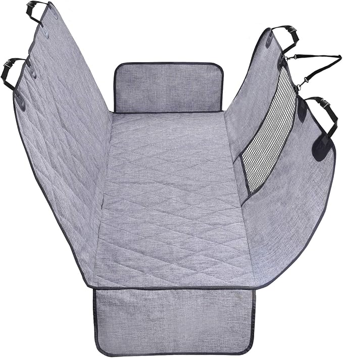 VIVAGLORY Dog Seat Cover Dog Hammock, Large, Heather Black | Seat Cover for Car Suv & Truck, Back Backseat Split Hair Resistant Protector for Pet