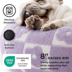 LE SURE Shown on TV Jacquard Donut Dog Beds Medium,Flower Checks 30x30x8in | Orthopedic Calming Pet Bed Sofa, Original Design Pattern,Washable Cover,Cute Home Decor as Gift for Pet,Anti Slip Bottom